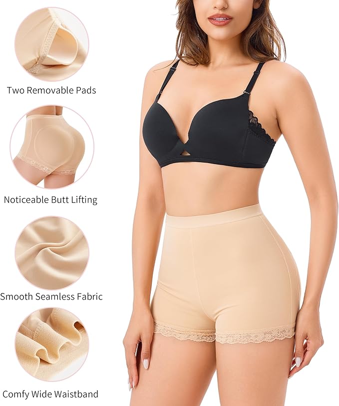 Women Butt Lifter Panties Padded Shapewear Hip Enhancer Pads Shorts Seamless Underwear Tummy Control