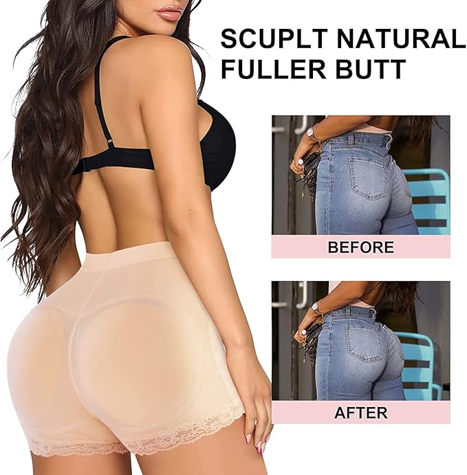 Women Butt Lifter Panties Padded Shapewear Hip Enhancer Pads Shorts Seamless Underwear Tummy Control