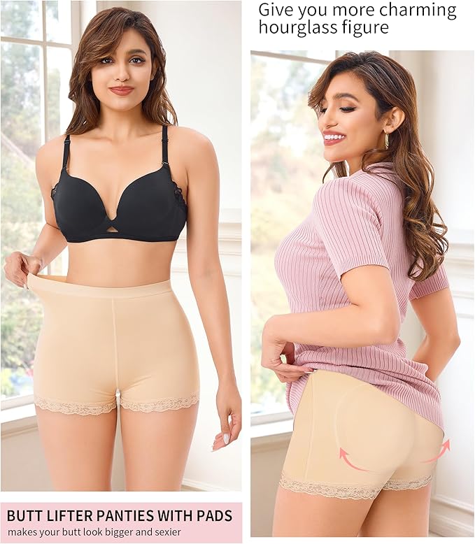 Women Butt Lifter Panties Padded Shapewear Hip Enhancer Pads Shorts Seamless Underwear Tummy Control