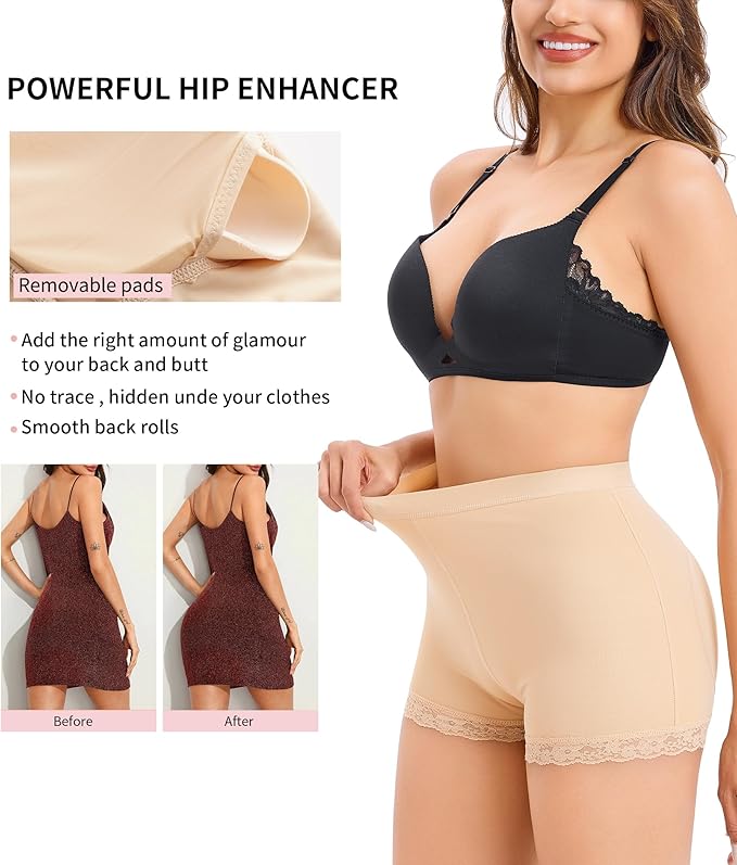 Women Butt Lifter Panties Padded Shapewear Hip Enhancer Pads Shorts Seamless Underwear Tummy Control